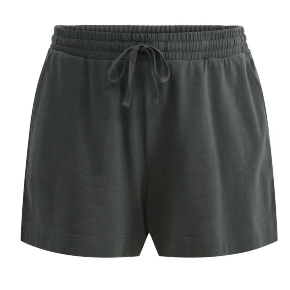 Terra‎ & Sky French Terry Drawstring Knit Shorts 2X Dark Green Aloe New NWT